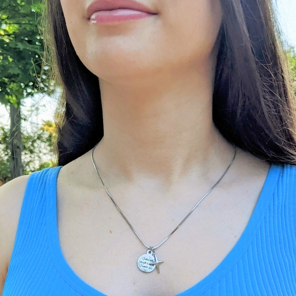 Christian Bible Verse Scripture Cross Necklace - Picture 3 of 7